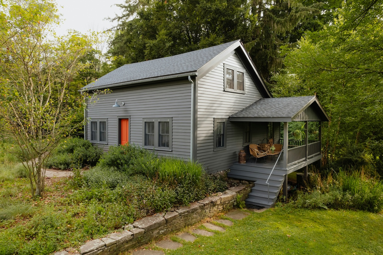 Contemporary home facade highlighting coordinated exterior finishes