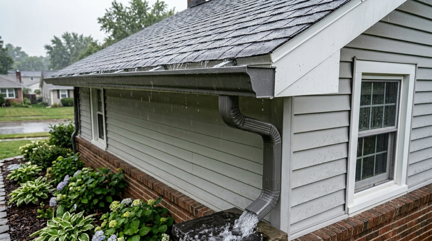 Modern roofline with clean gutter detailing