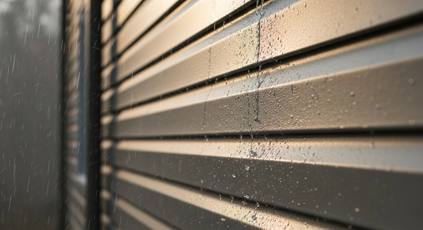 Home exterior with coordinated gutters and siding
